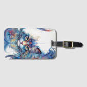 Étiquette À Bagage Balise Whimsical, Artistic Psychedelic Chat (Devant Horizontal)