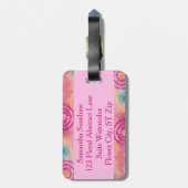 Étiquette À Bagage Balises Abstraites Floral Watercolor (Dos Vertical)