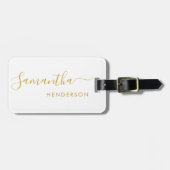 Étiquette À Bagage Balises de bagage blanc et or Mariage Table Plan/F (Devant horizontal)