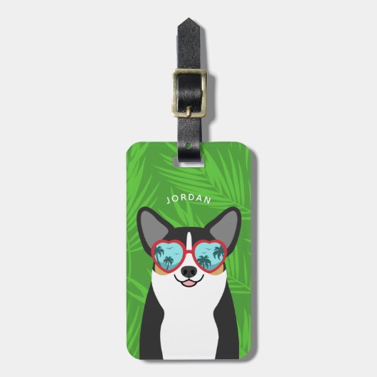 Étiquette À Bagage Balises de bagage Corgi (Devant Vertical)