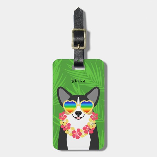 Étiquette À Bagage Balises de bagage Corgi (Devant Vertical)