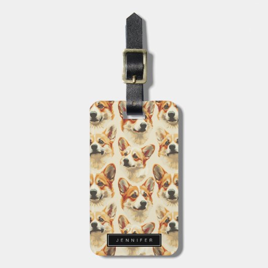 Étiquette À Bagage Balises de bagage Corgi (Devant Vertical)