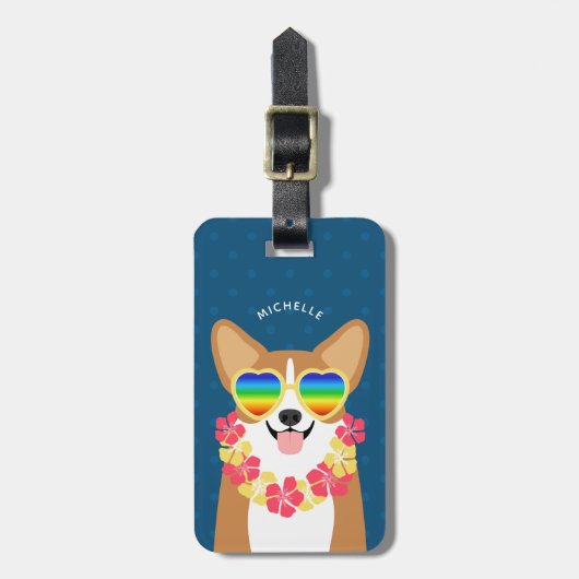 Étiquette À Bagage Balises de bagage Corgi (Devant Vertical)