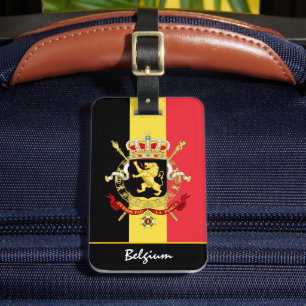 Étiquette À Bagage Balises de bagage de Belgique patriotique, Drapeau