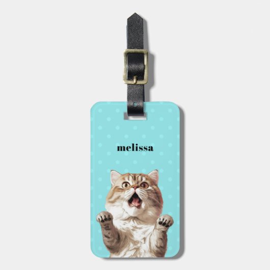 Étiquette À Bagage Balises de bagage de chat (Devant Vertical)