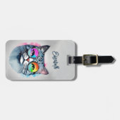 Étiquette À Bagage Balises de bagage de chat (Devant horizontal)