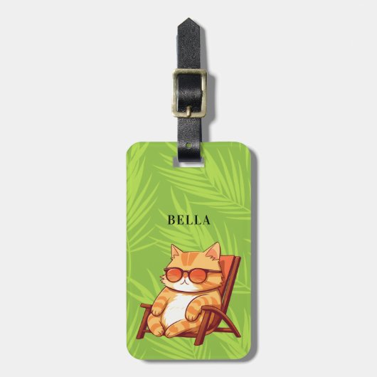 Étiquette À Bagage Balises de bagage de chat (Devant Vertical)