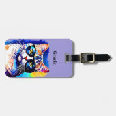 Étiquette À Bagage Balises de bagage de chat (Devant horizontal)