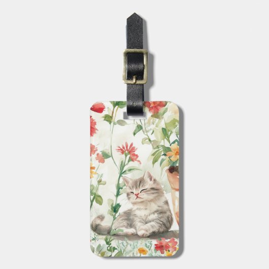 Étiquette À Bagage Balises de bagage de chat (Devant Vertical)