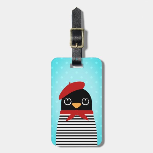 Étiquette À Bagage Balises de bagage de pingouin (Devant Vertical)