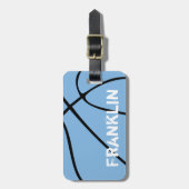 Étiquette À Bagage Balises de bagage en bleu de Caroline personnalisé (Devant Vertical)
