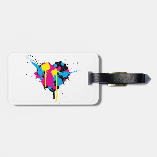 Étiquette À Bagage Balises de bagage en forme de coeur (Dos horizontal)