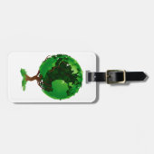 Étiquette À Bagage Balises de bagage Green Tree Globe (Devant horizontal)
