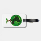 Étiquette À Bagage Balises de bagage Green Tree Globe (Dos horizontal)