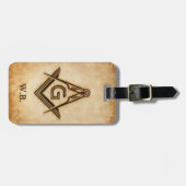 Étiquette À Bagage Balises de bagage maçonnique rustique | Cadeaux Fr (Devant horizontal)