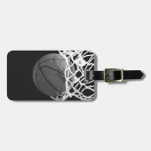 Étiquette À Bagage Balises de bagage noir et blanc (Devant horizontal)