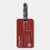 Étiquette À Bagage Balises de bagage Red Premium (Dos Vertical)