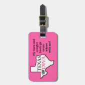 Étiquette À Bagage Balises de bagage "Texas Diva" (Devant Vertical)
