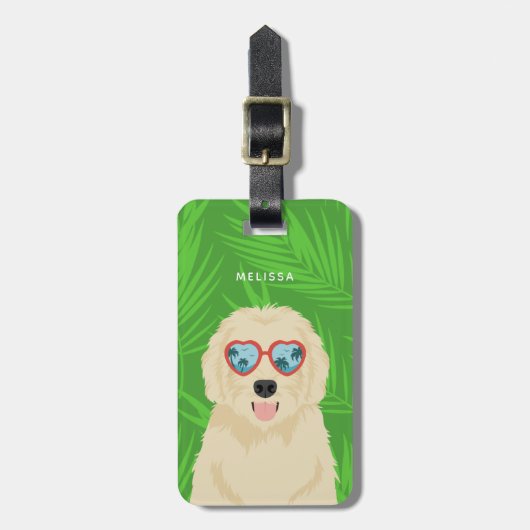 Étiquette À Bagage Balises de bagages Goldendoodle (Devant Vertical)