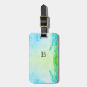 Étiquette À Bagage Balises de bagages Ocean Blue Monogram (Devant Vertical)