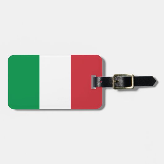 Étiquette À Bagage Balises de drapeaux italiens pour sacs et valises (Devant horizontal)