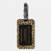 Étiquette À Bagage Balises de voyage monogrammes Empreintes de léopar (Dos Vertical)