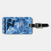 Étiquette À Bagage Balises des bagages de conception de natation (Devant horizontal)