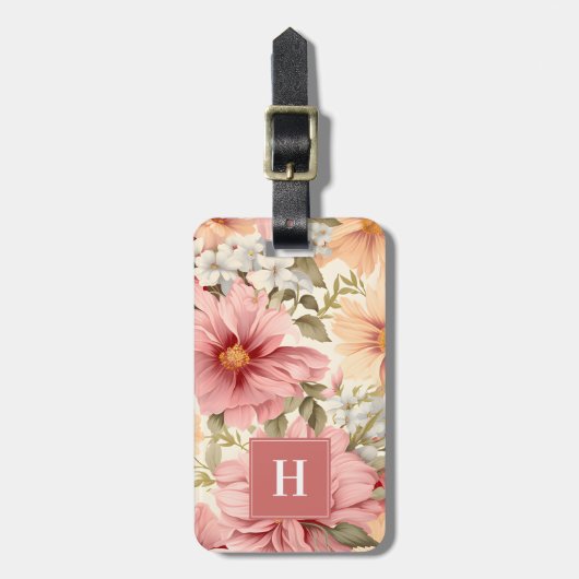 Étiquette À Bagage Balises des bagages de fleurs (Devant Vertical)