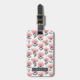 Étiquette À Bagage Balises des bagages Fleurs roses mignonnes