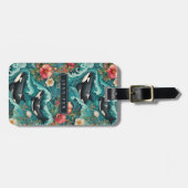 Étiquette À Bagage Balises des bagages Ocean Whale (Devant horizontal)