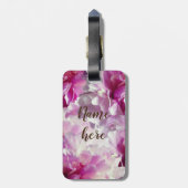 Étiquette À Bagage Balises Luggae Personnalisées feuilles de Fleurs R (Dos Vertical)