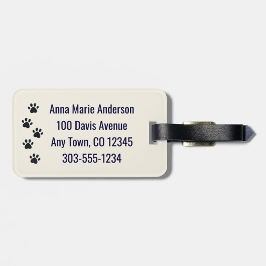 Étiquette À Bagage Balises pour la conception de chats Cute Peeking (Dos horizontal)