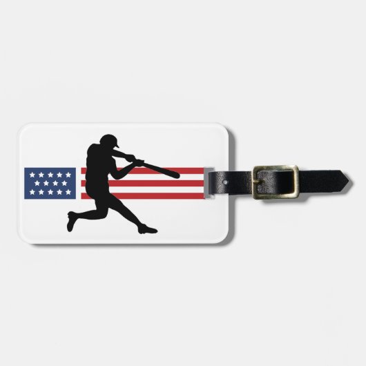 Étiquette À Bagage Balises pour le design de baseball patriotique (Devant horizontal)