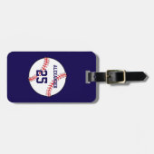 Étiquette À Bagage Balle de baseball | Nom et numéro (Devant horizontal)