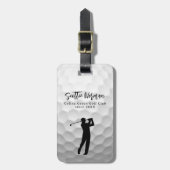 Étiquette À Bagage Balle de golf avec nom de golfeur personnalisé (Devant Vertical)