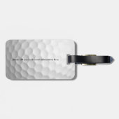 Étiquette À Bagage Balle de golf avec nom de golfeur personnalisé (Dos horizontal)