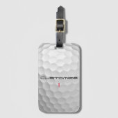 Étiquette À Bagage Balle de golf blanche texturée avec nom et numéro (Devant Vertical)
