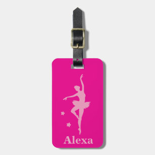 Étiquette À Bagage Ballerina Cute Hot Pink personnalisée