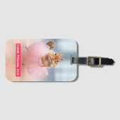 Étiquette À Bagage Ballerine mignonne de tamia dans le tutu au studio (Devant Horizontal)