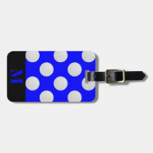 Étiquette À Bagage Balles de golf blanches Monogram, Bleu (Devant horizontal)