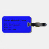 Étiquette À Bagage Balles de golf blanches Monogram, Bleu (Dos horizontal)