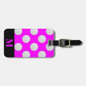 Étiquette À Bagage Balles de golf blanches Monogram, rose (Devant horizontal)