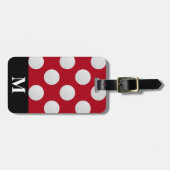 Étiquette À Bagage Balles de golf blanches Monogram, Rouge foncé (Devant horizontal)