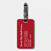 Étiquette À Bagage Balles de golf blanches Monogram, Rouge foncé (Dos Vertical)