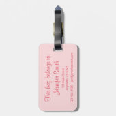 Étiquette À Bagage Ballet rose personnalisé Toe Pointe Chaussures Dan (Dos Vertical)