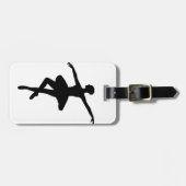 Étiquette À Bagage Ballet simple Ballerina noir blanc (Devant horizontal)