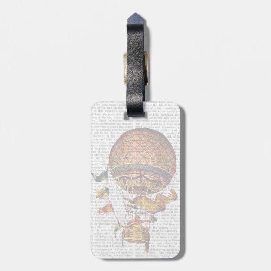 Étiquette À Bagage Ballon à air chaud avec des drapeaux (Dos Vertical)