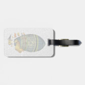 Étiquette À Bagage Ballons à air chaud cylindrique bleu (Dos horizontal)