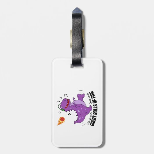 Étiquette À Bagage Ballons De Feu Dinosaure Meteor (Dos Vertical)