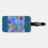 Étiquette À Bagage Ballons de visage monstre amusants (Dos horizontal)